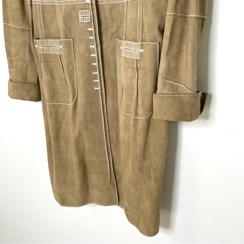 Jacket | Carlisle Camel Suede Trench Contrast Stitching | Western Boho Per Se 6 - Picture 5 of 16